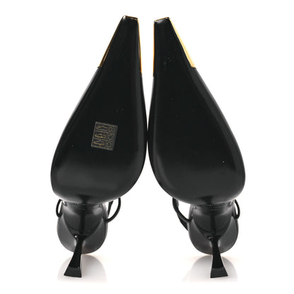 Saint Laurent Smooth Calfskin Jeanne 110 Slingback Pumps 38 Black 7 of 11