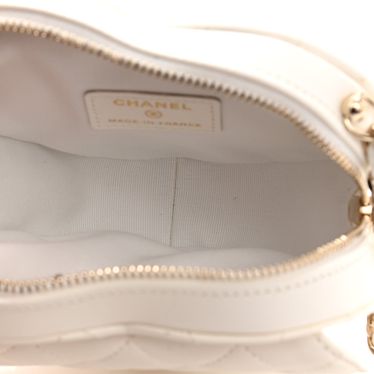 Chanel Lambskin Quilted CC In Love Heart Clutch With Chain White 5 of 11
