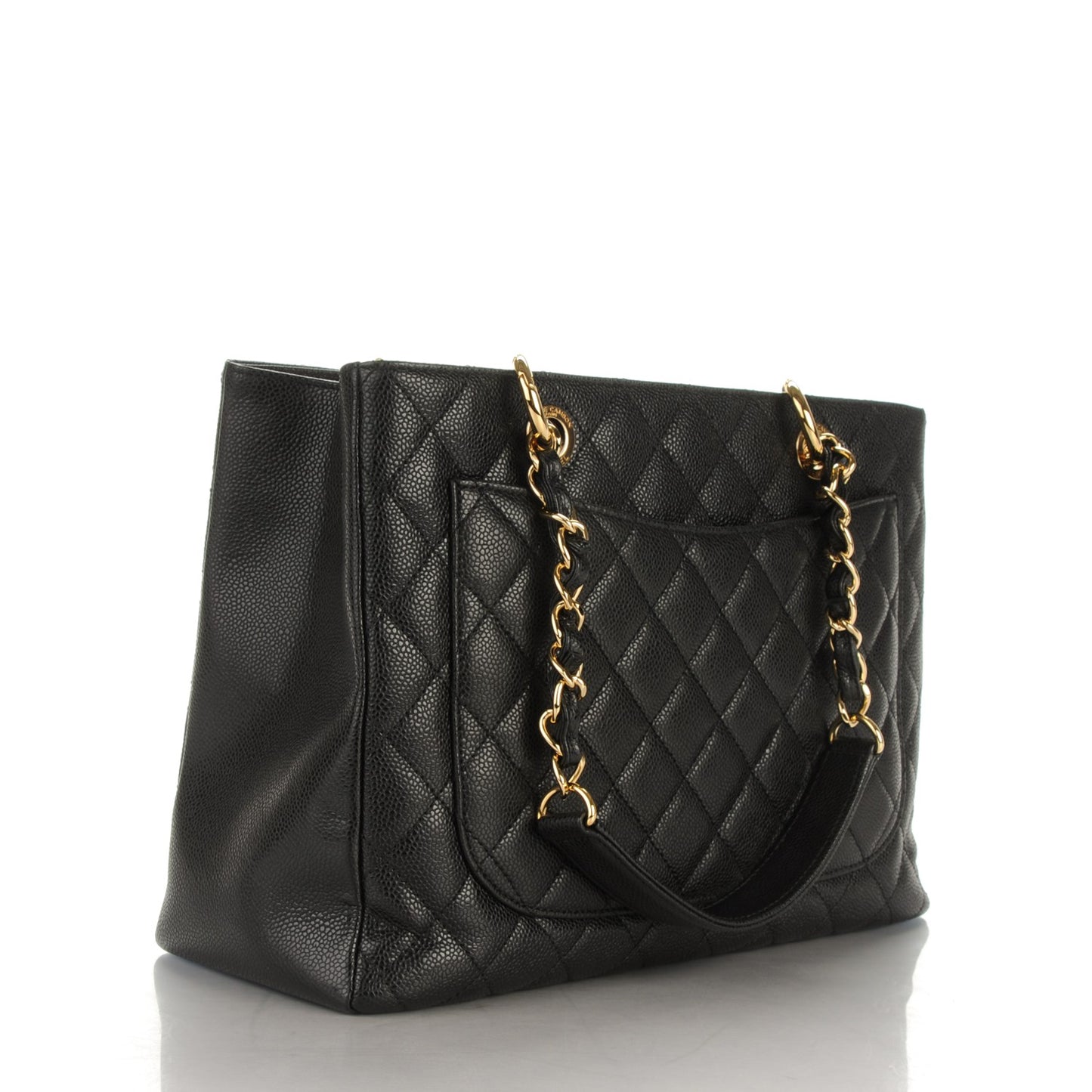 Caviar Quilted Grand Shopping Tote GST Black