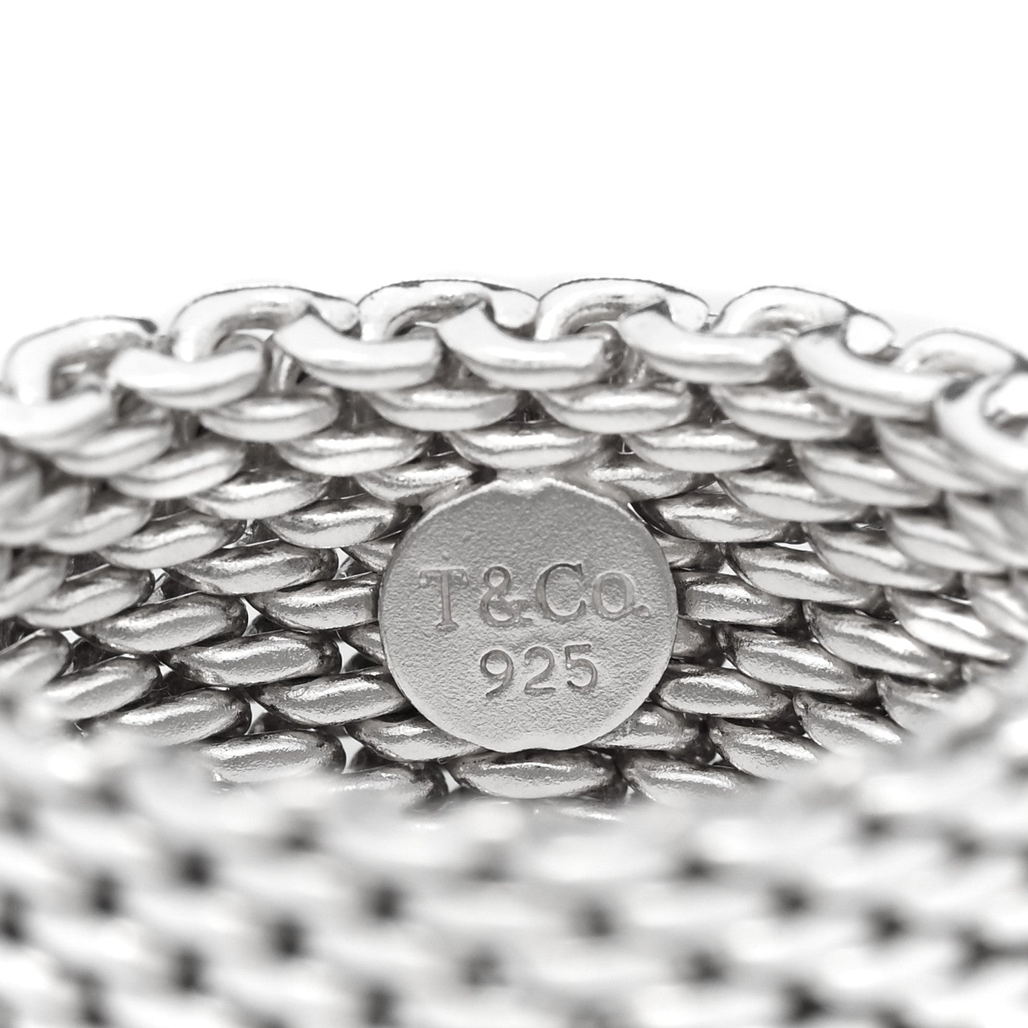 Tiffany Sterling Silver Somerset Mesh Ring 53 6.25 4 of 4