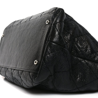 Chanel Glazed Calfskin Large On The Road Tote Black 10 of 10