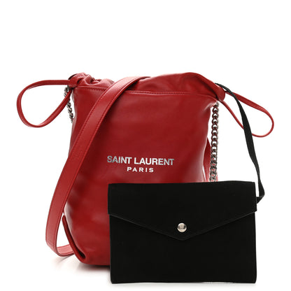 Saint Laurent Lambskin Small Teddy Bucket Bag Red 1 of 12
