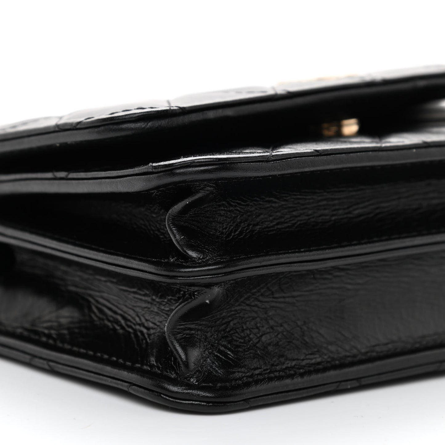 Calfskin Quilted Mini Maxi Pearls Wallet On Chain WOC Black