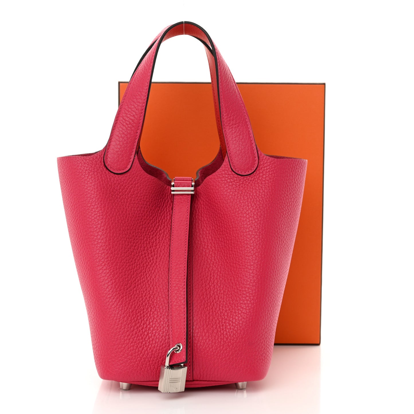Taurillon Clemence Swift Eclat Picotin Lock 18 PM  Rose Mexico Rouge De Coeur