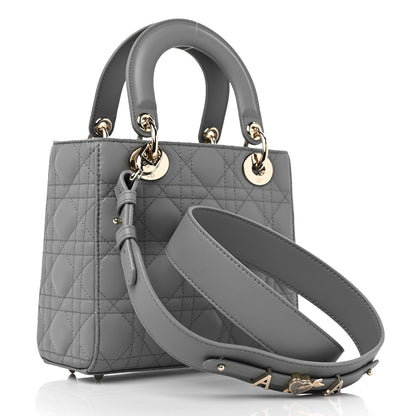 Christian Dior Lambskin Cannage Small My ABCDior Lady Dior Grey 3 of 8