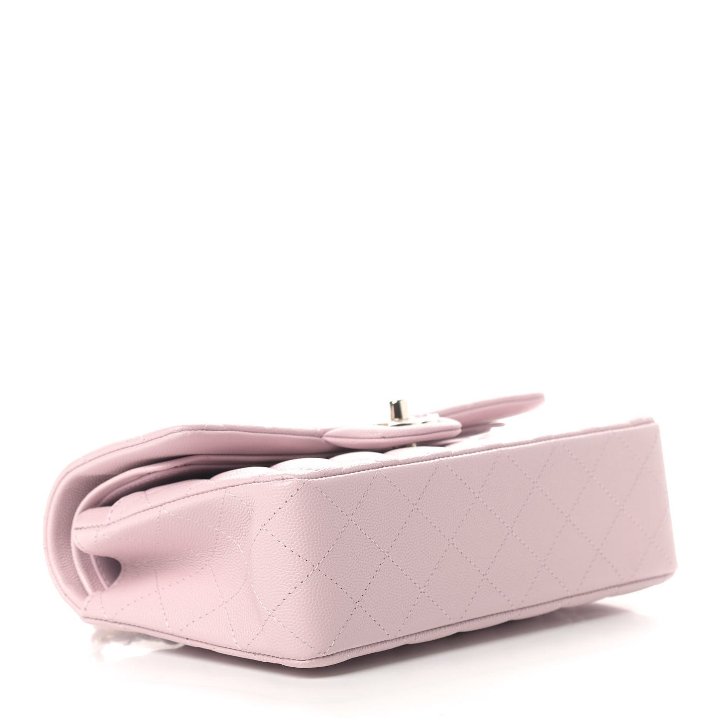 Caviar Quilted Small Double Flap Light Pink