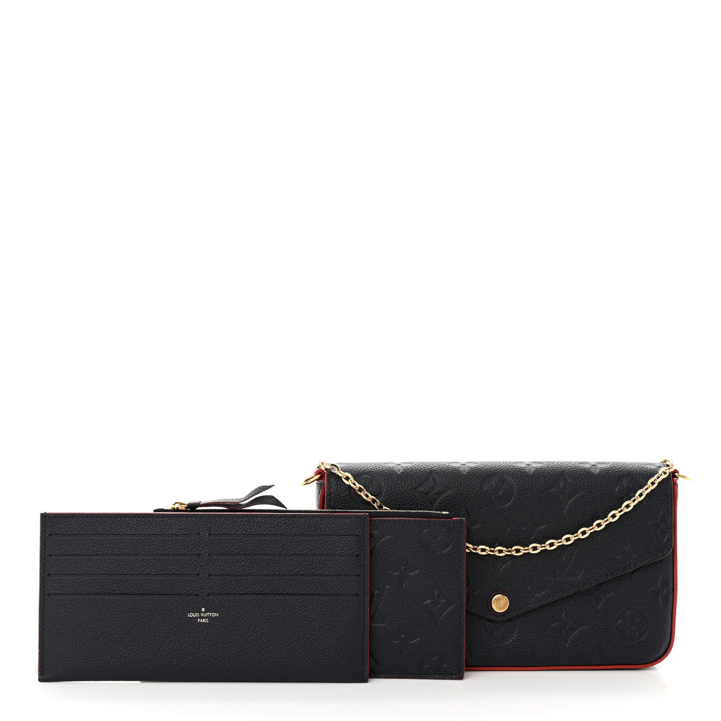 Empreinte Pochette Felicie Chain Wallet Marine Rouge