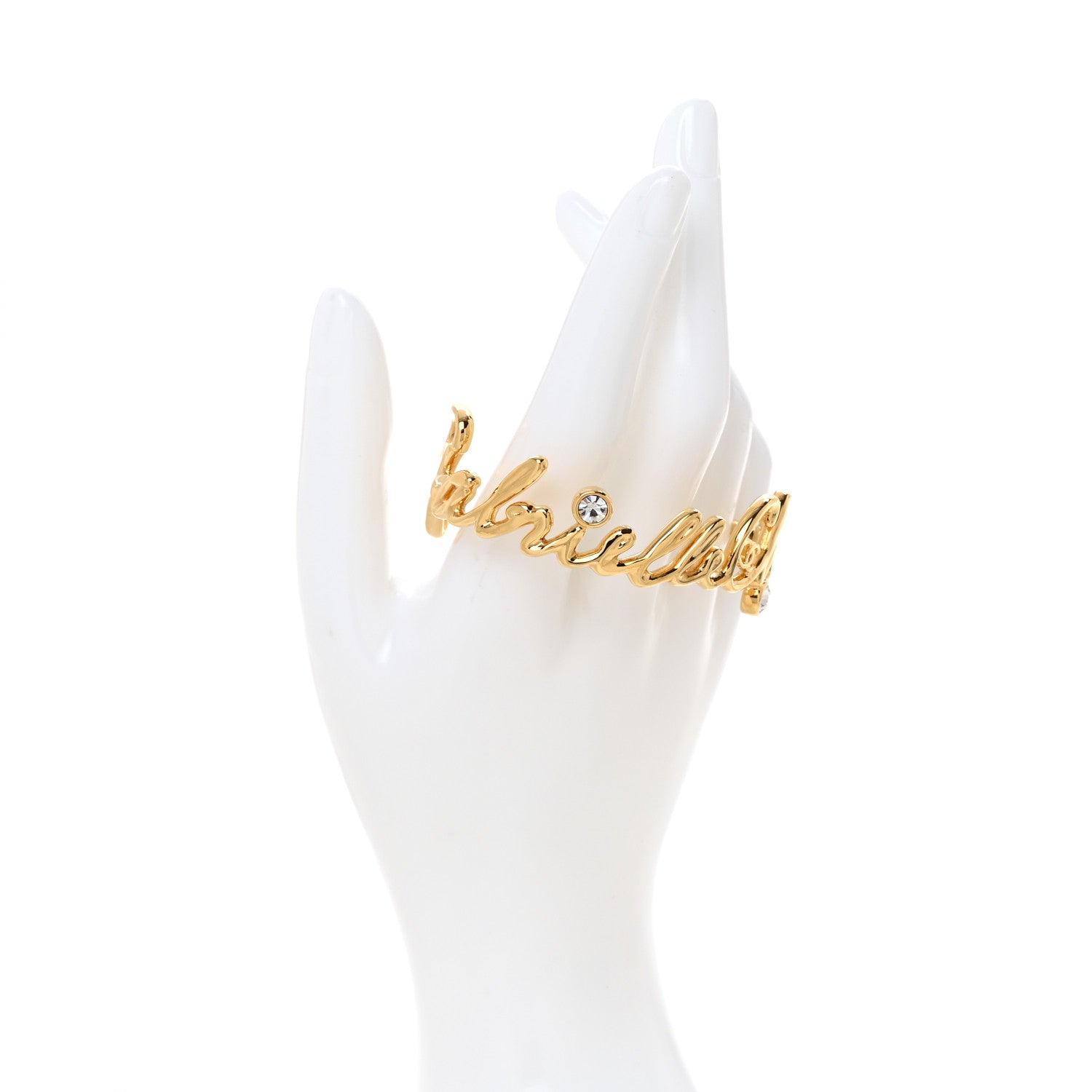 Chanel Metal Crystal Gabrielle Chanel Bracelet S Gold 2 of 6