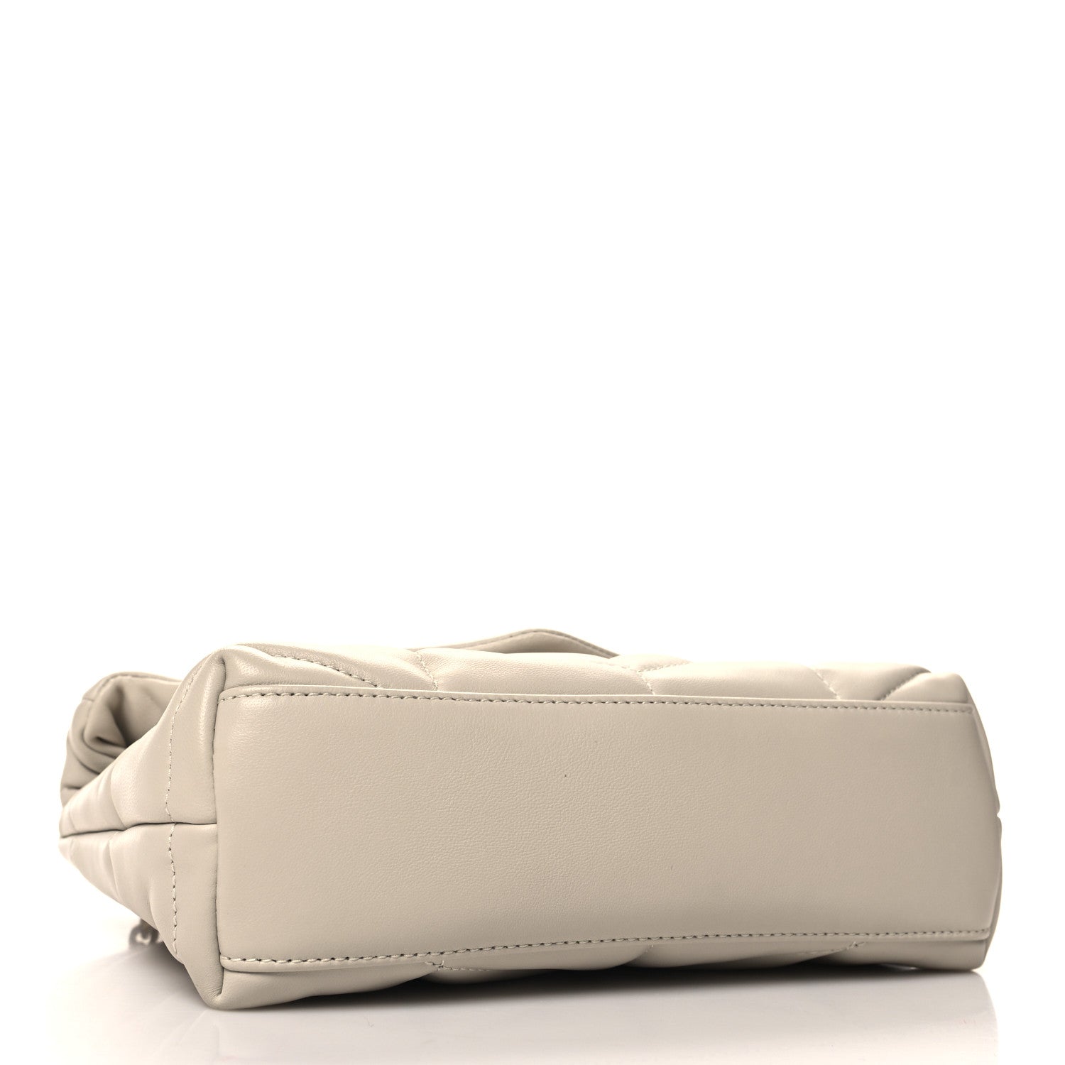 Saint Laurent Lambskin Quilted Toy Loulou Puffer Monogram Chain Satchel Blanc Vintage 4 of 10