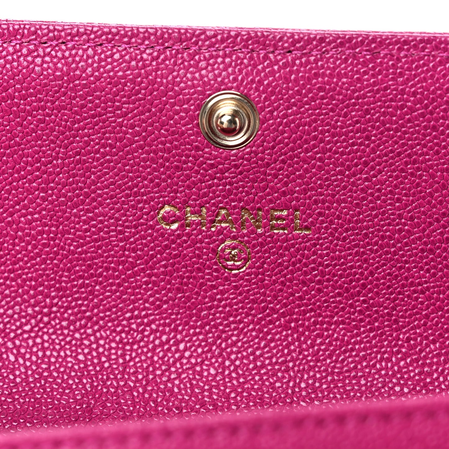 Caviar Quilted Boy Flap Card Holder Fuchsia