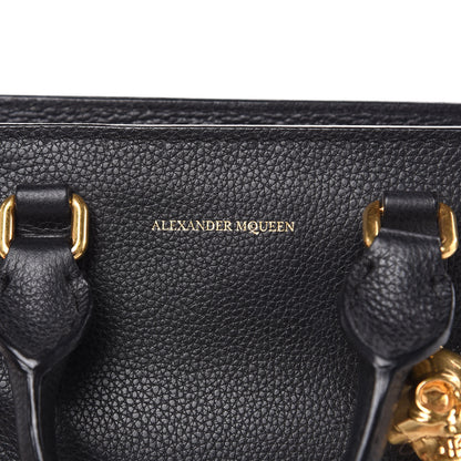 Alexander McQueen Pebbled Calfskin Mini Padlock Tote Black 8 of 12