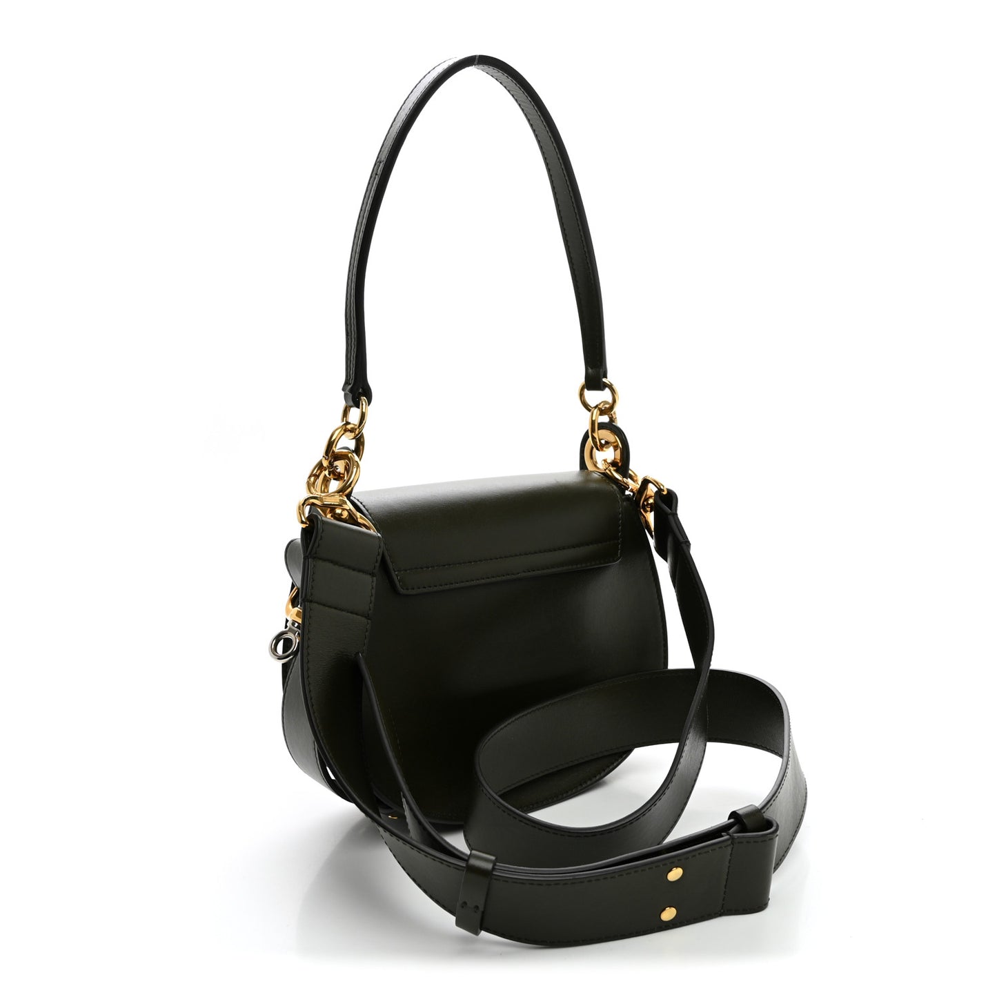 Calfskin Suede Small Tess Bag Deep Forest