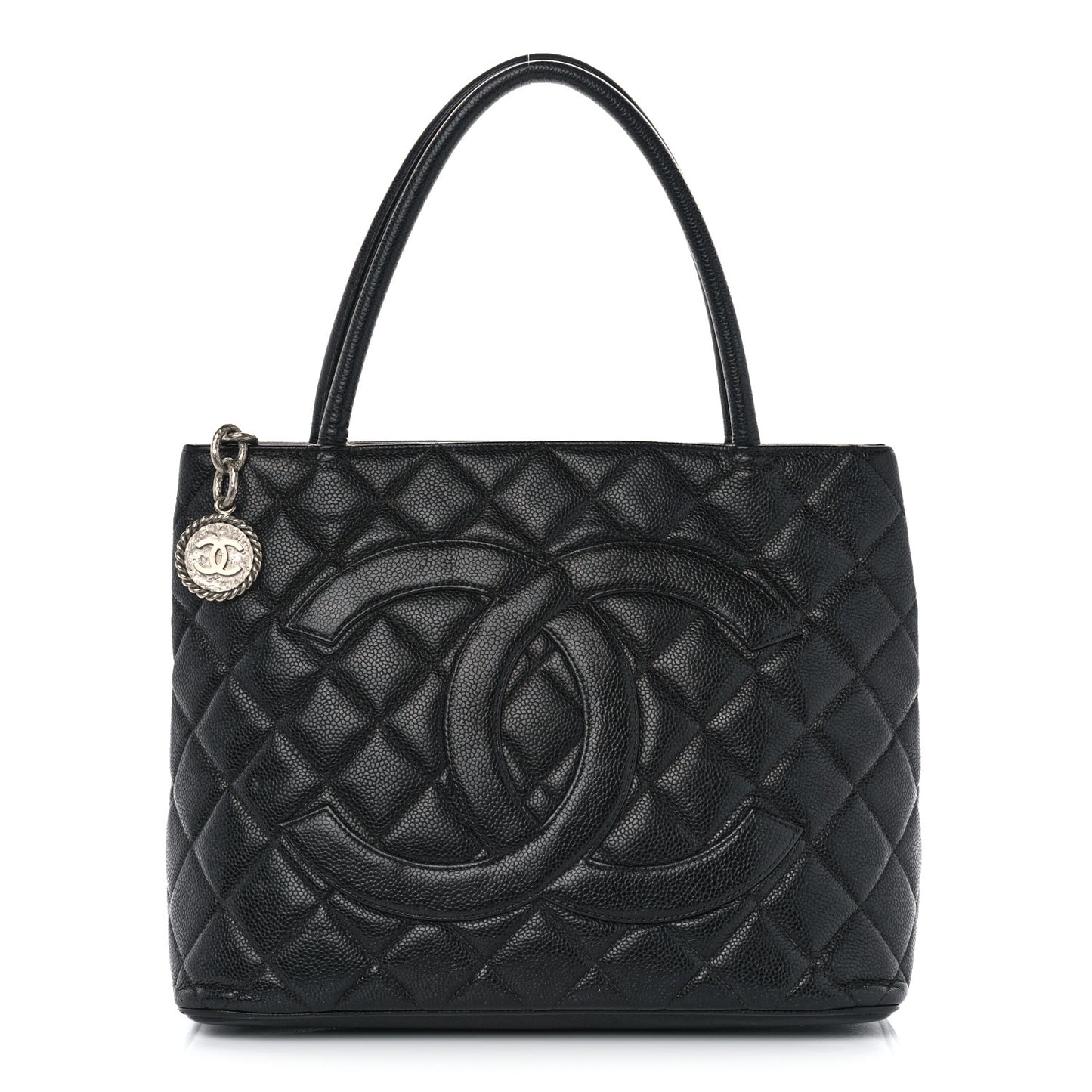 Caviar Quilted Medallion Tote Black