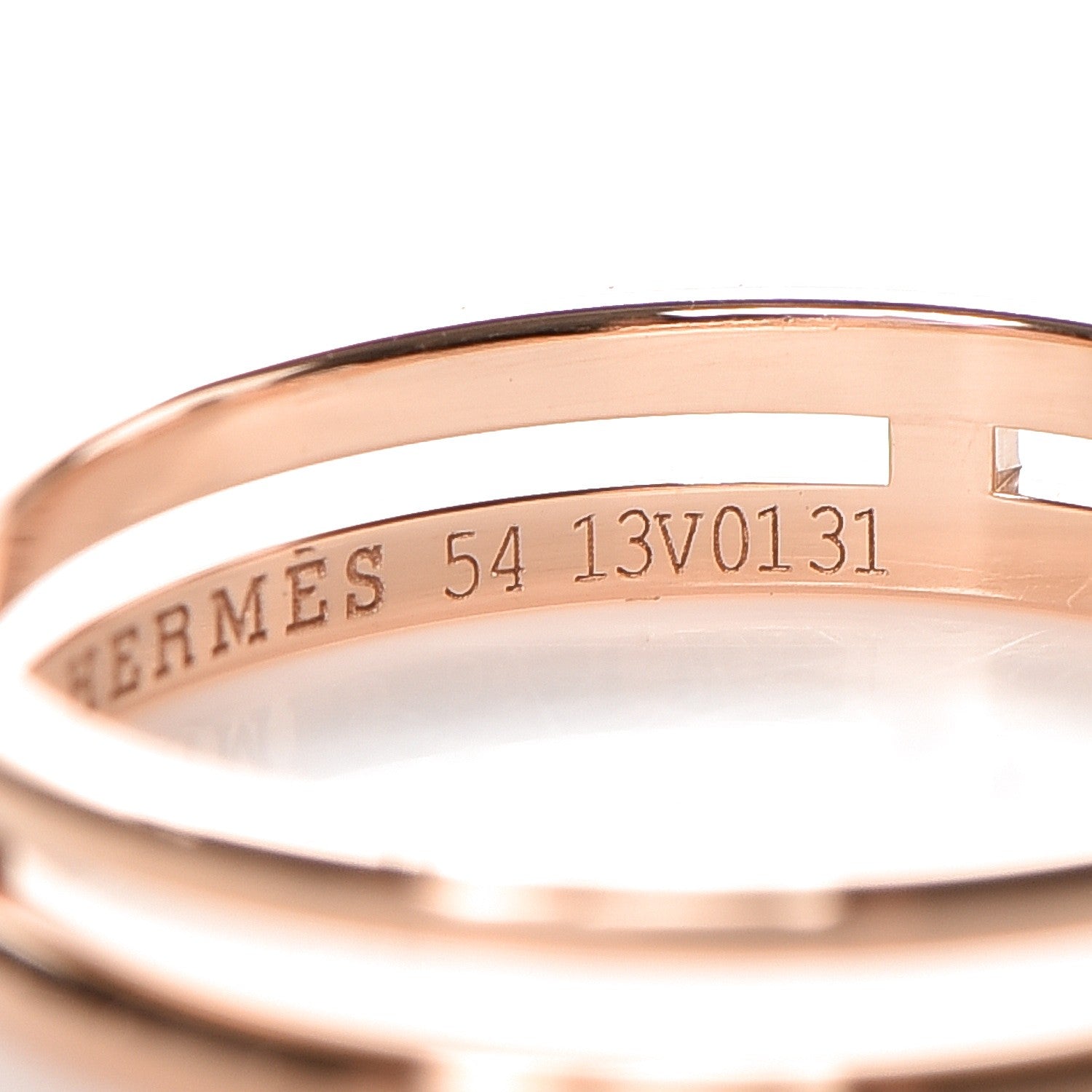 Hermes 18K Rose Gold Ariane Wedding Band Ring 54 7 4 of 5