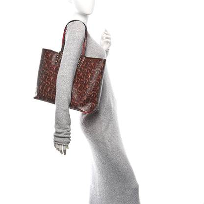 Christian Louboutin Toile Monogram Calfskin Printed Spikes East West Cabata Tote Bizon 2 of 13