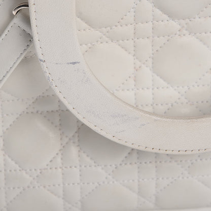 Christian Dior Lambskin Cannage Medium Lady Dior White 14 of 23