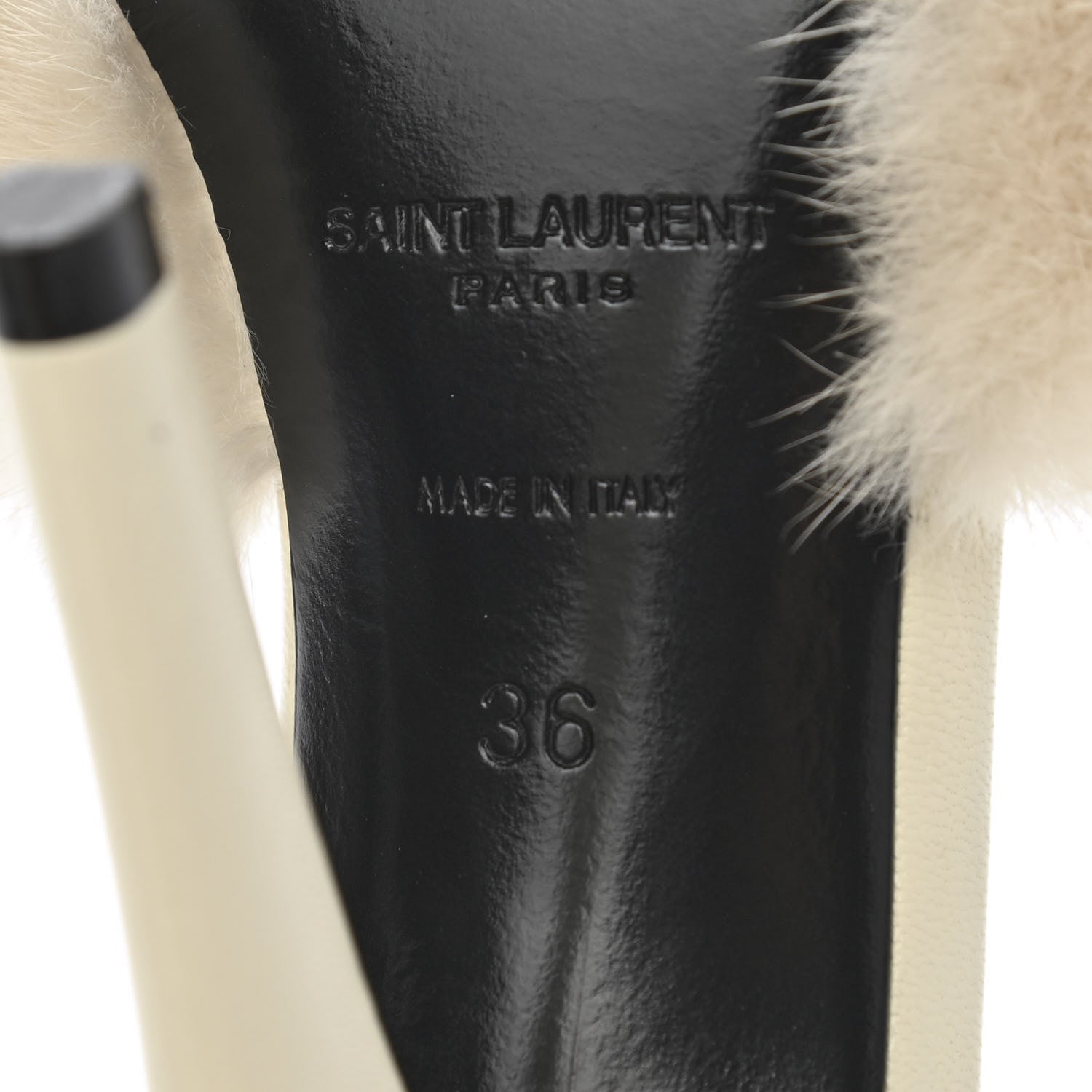 Saint Laurent Mink Calfskin Roy Mule Sandals 36 Cream 5 of 10