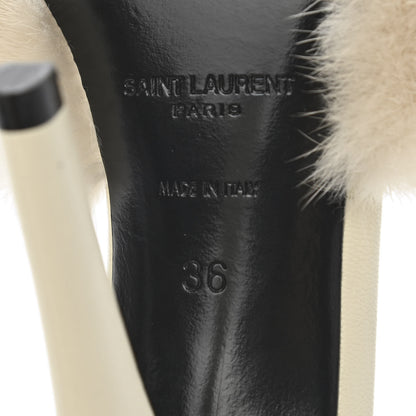 Saint Laurent Mink Calfskin Roy Mule Sandals 36 Cream 5 of 10