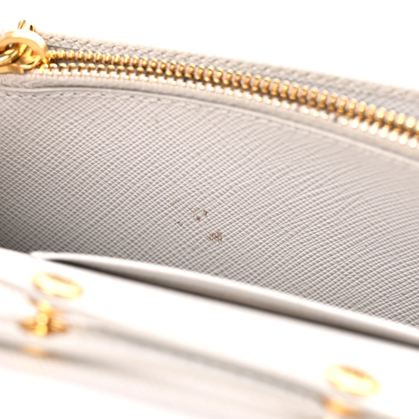 Saffiano Lux Chain Wallet White