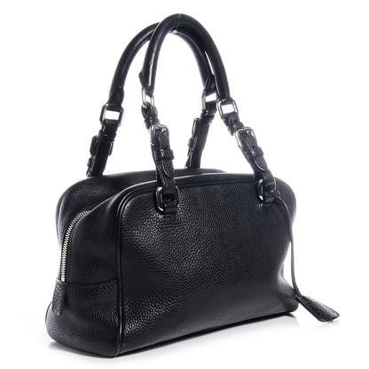 Prada Vitello Daino Print Medium Bauletto Nero Black 3 of 10