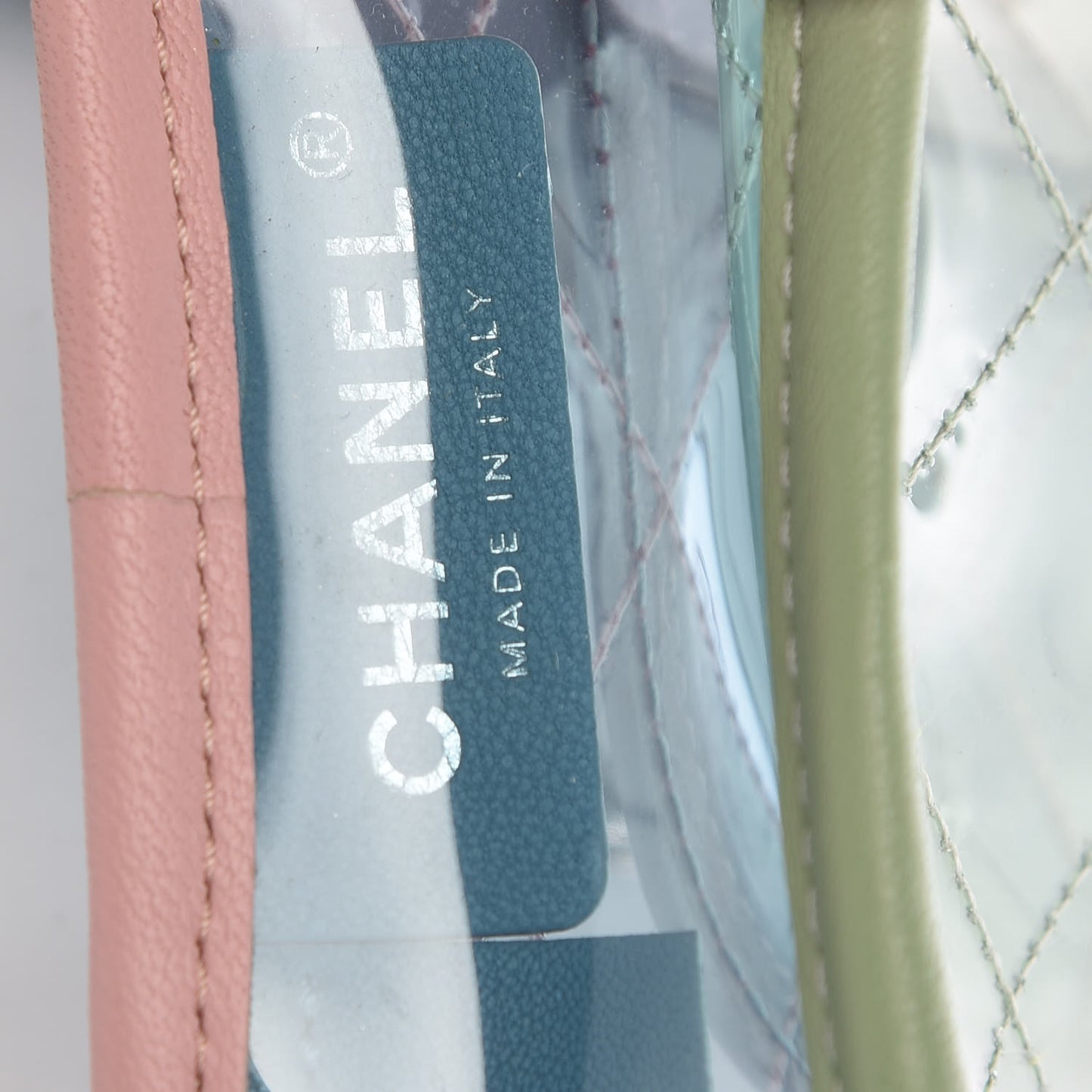 Lambskin PVC Quilted Mini Coco Splash Flap Blue Green