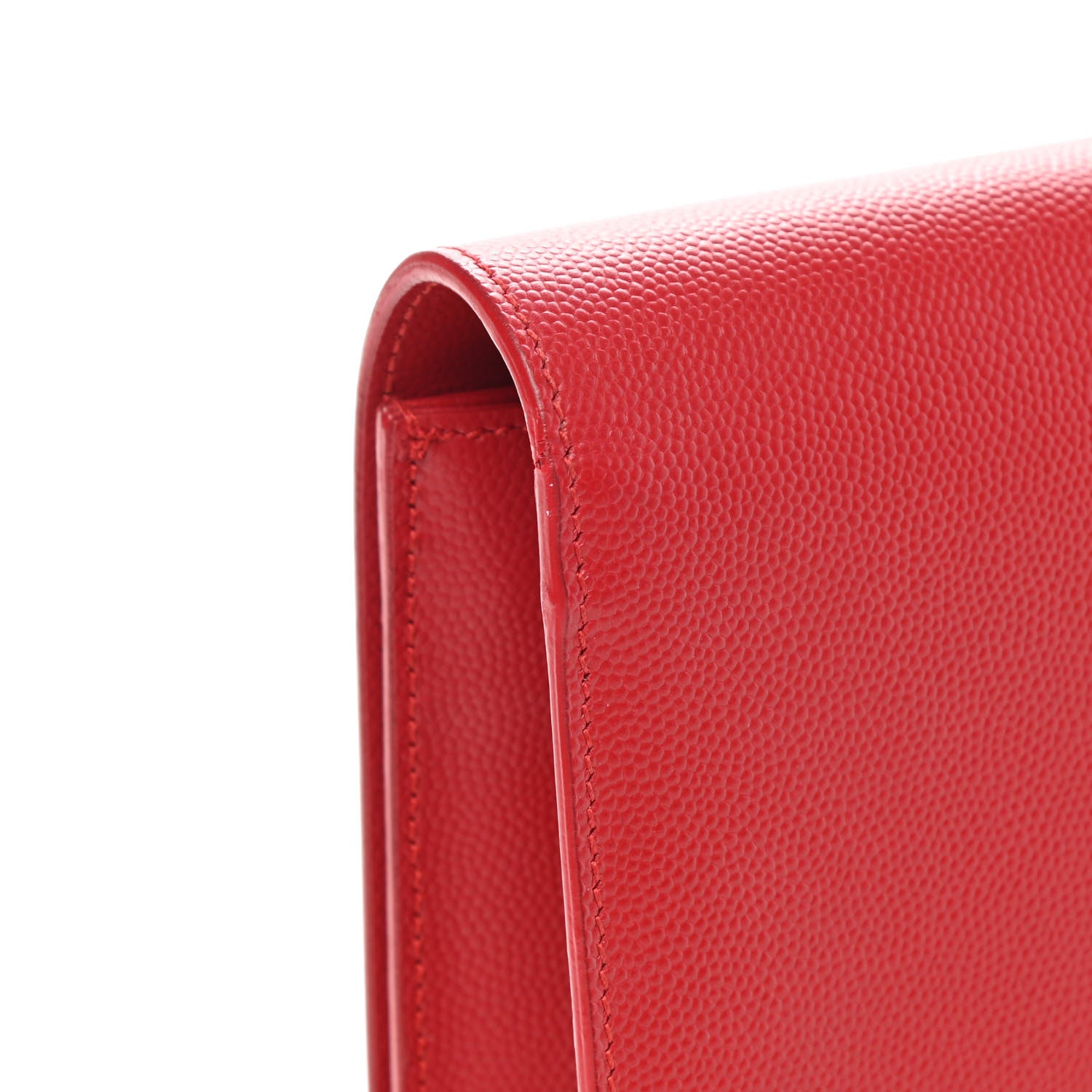 Saint Laurent Grain De Poudre Classic Monogram Cassandre Clutch New Red 11 of 12