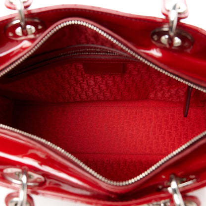 Christian Dior Patent Cannage Large Lady Dior Red 5 of 10