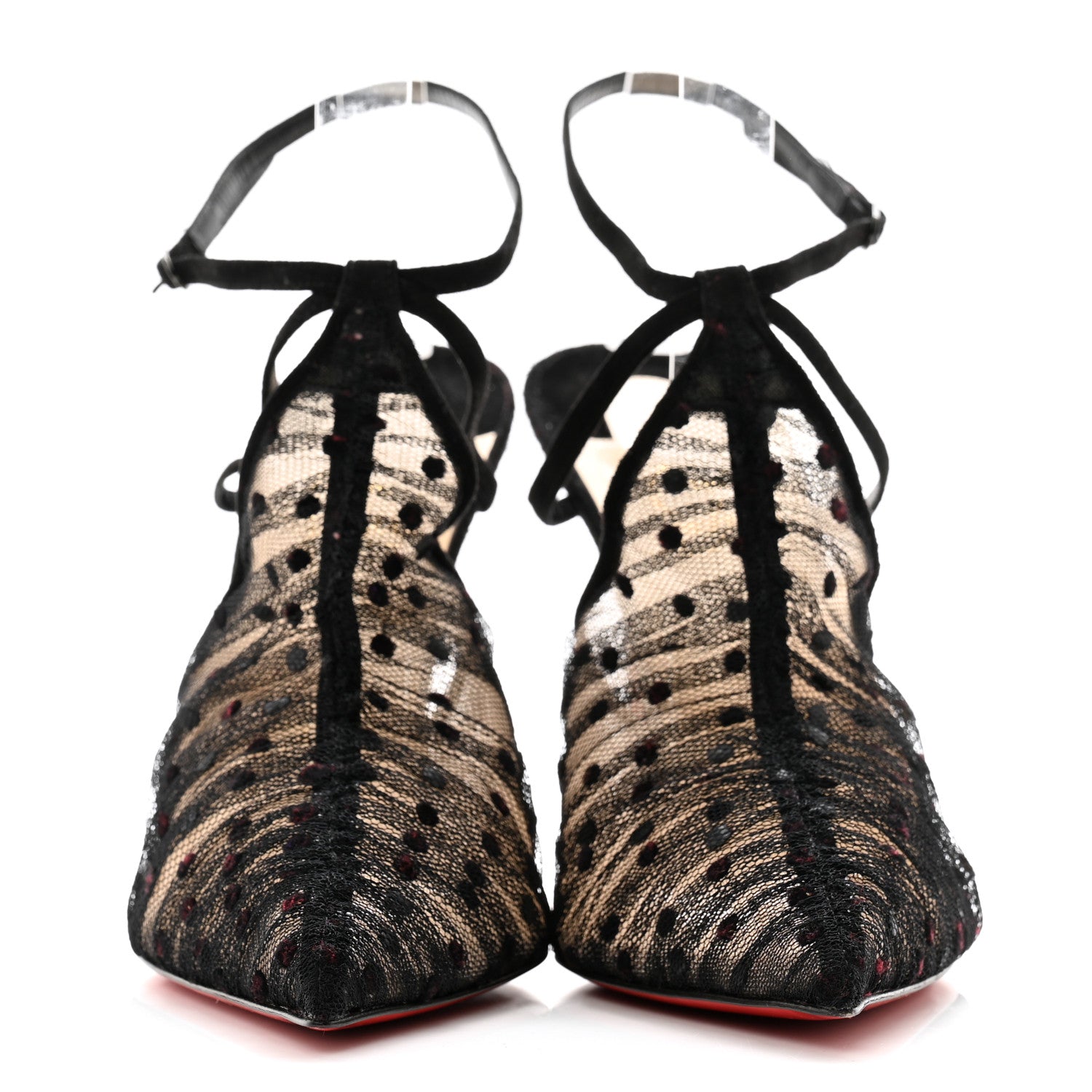 Christian Louboutin Tulle Suede Acide Lace 100 Pumps 39 Black 2 of 10