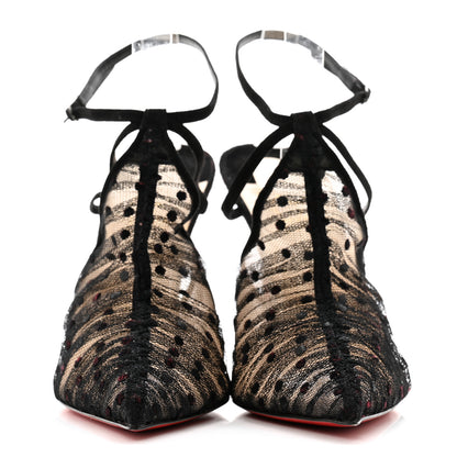 Christian Louboutin Tulle Suede Acide Lace 100 Pumps 39 Black 2 of 10