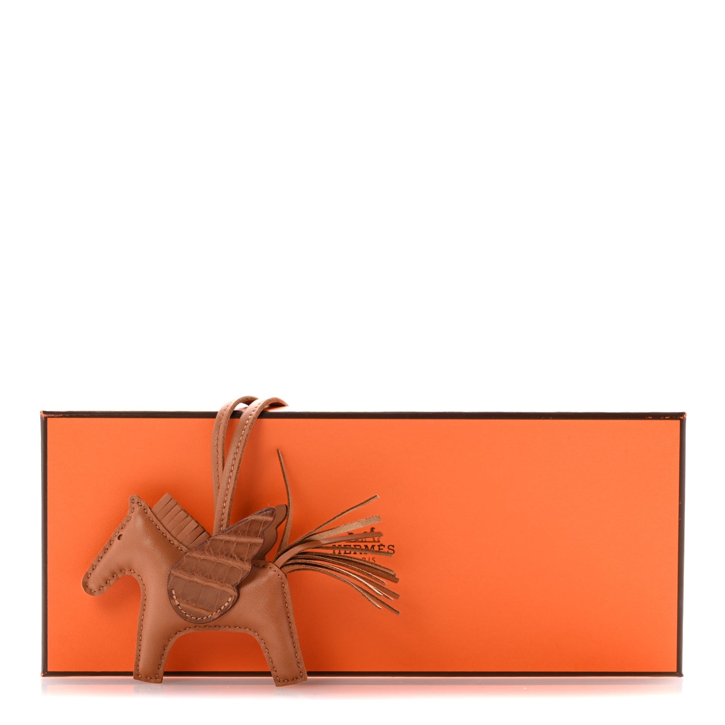 Milo Lambskin Matte Alligator Touch Grigri Rodeo Pegase Horse Bag Charm PM Gold