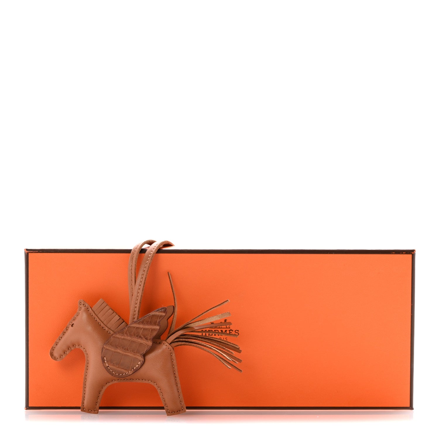 Hermes Milo Lambskin Matte Alligator Touch Grigri Rodeo Pegase Horse Bag Charm PM Gold 5 of 5