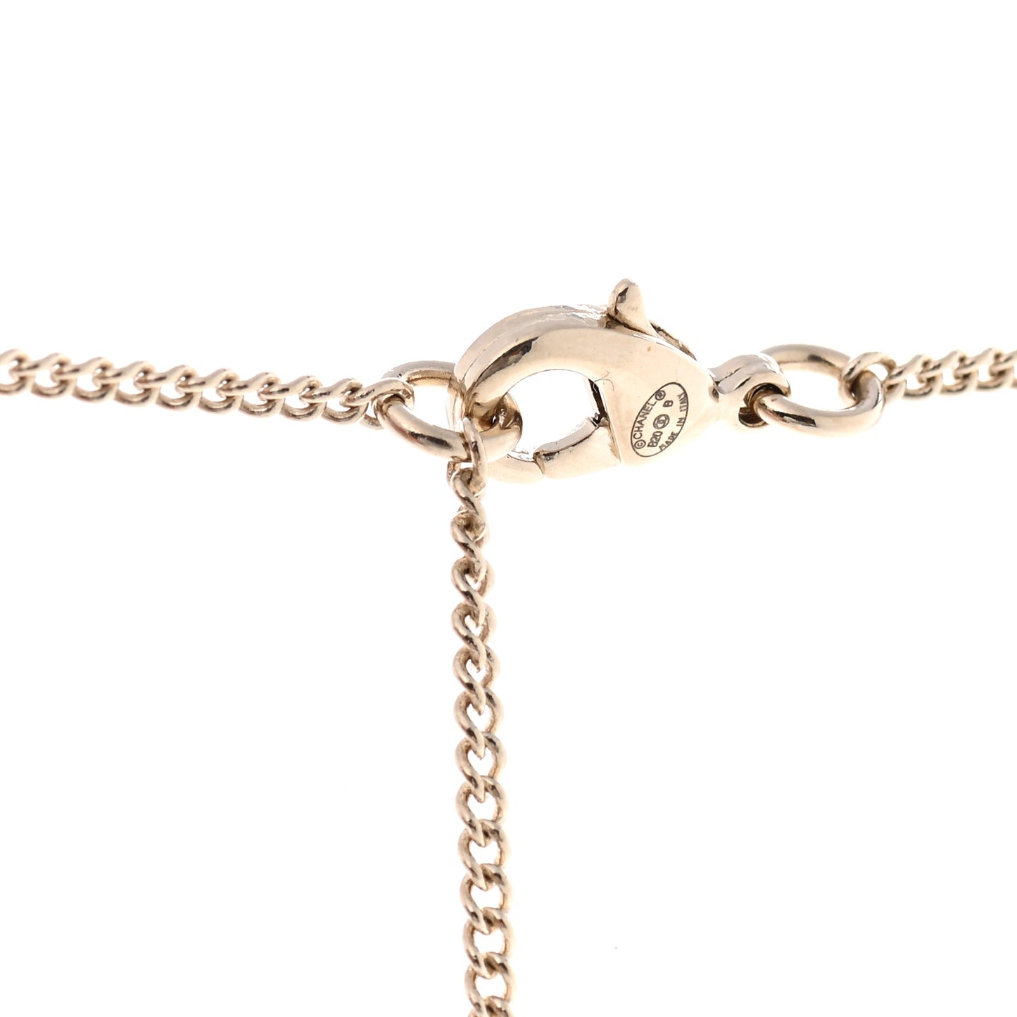 Metal Crystal Logo Bird Cage Necklace Gold