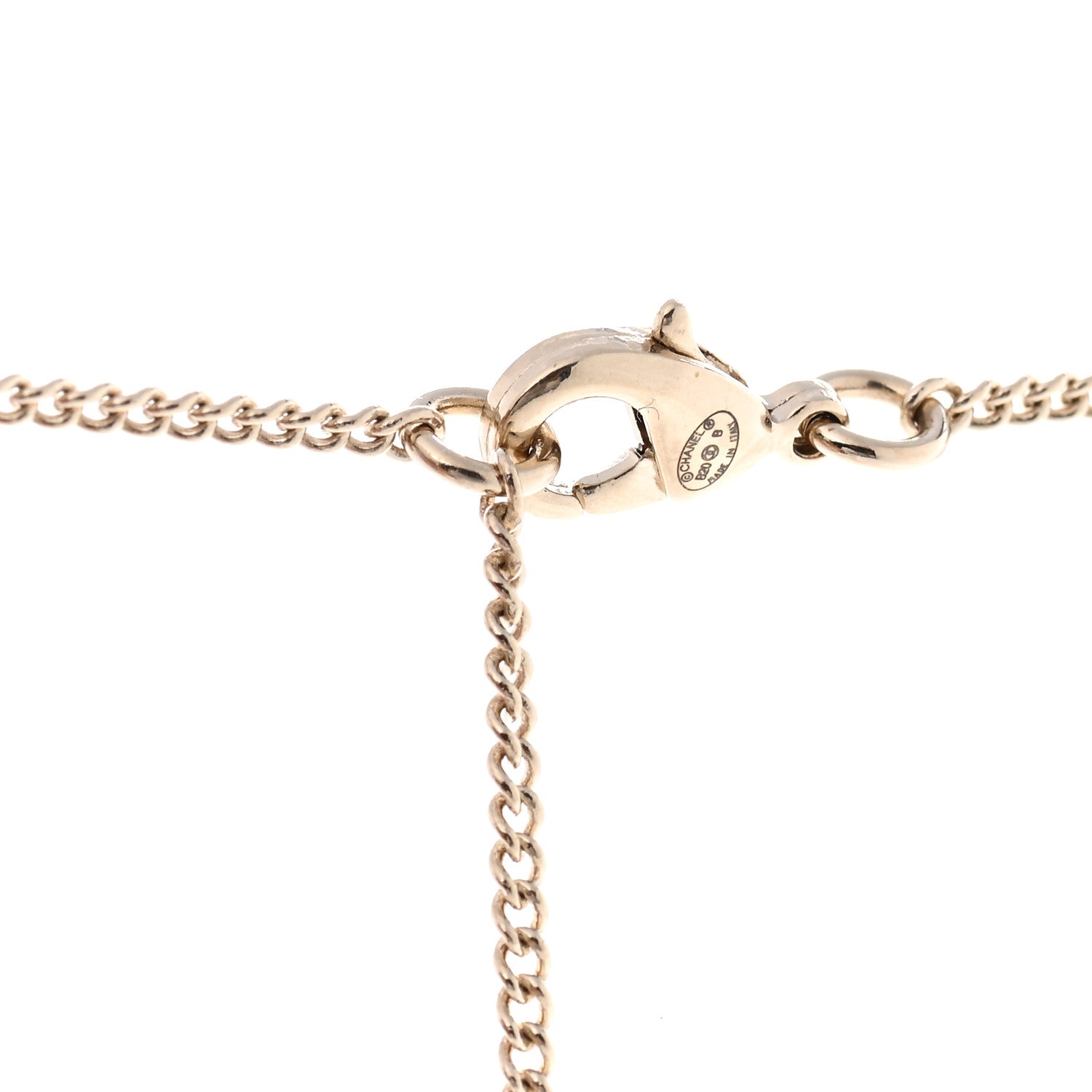 Chanel Metal Crystal Logo Bird Cage Necklace Gold 6 of 6