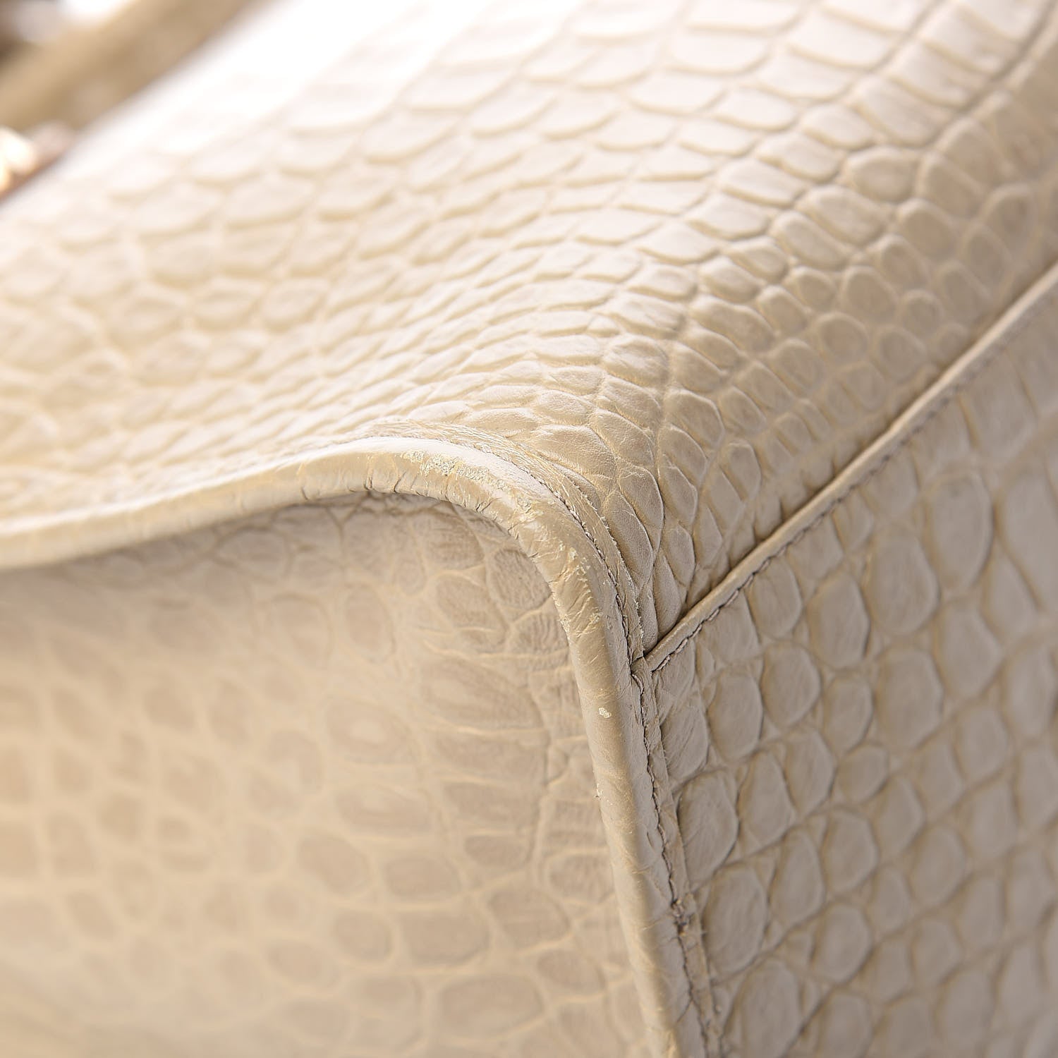 Balenciaga Calfskin Crocodile Embossed Classic Gold Hardware City Beige Latte 11 of 13