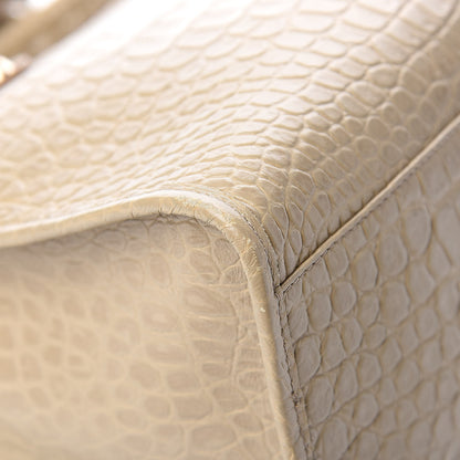 Balenciaga Calfskin Crocodile Embossed Classic Gold Hardware City Beige Latte 11 of 13