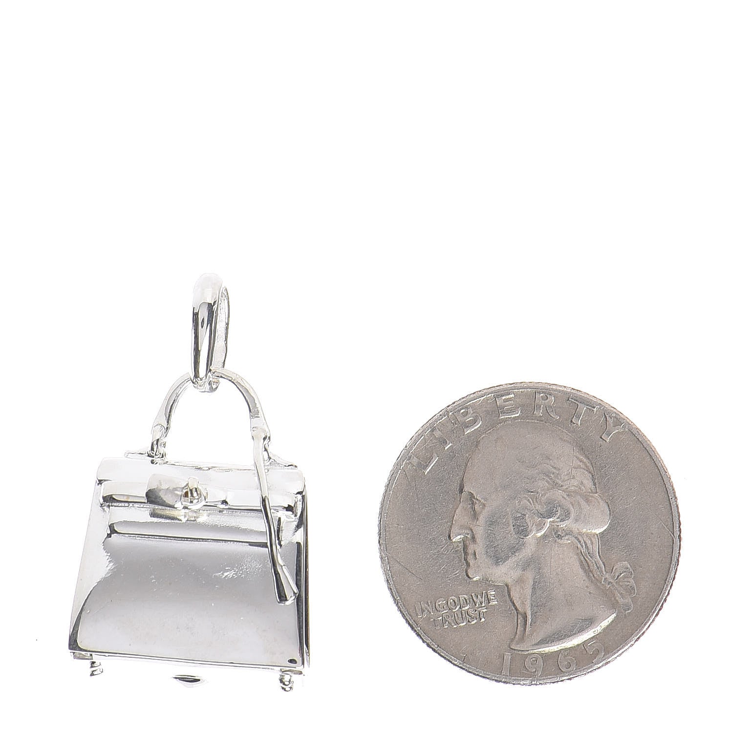 Hermes Sterling Silver Kelly Charm Pendant 2 of 4