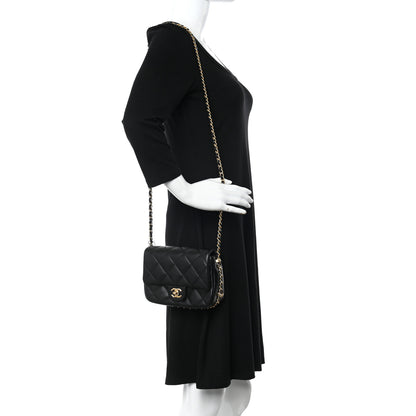 Chanel Lambskin Quilted CC Small Dynasty Flap Black 2 of 12