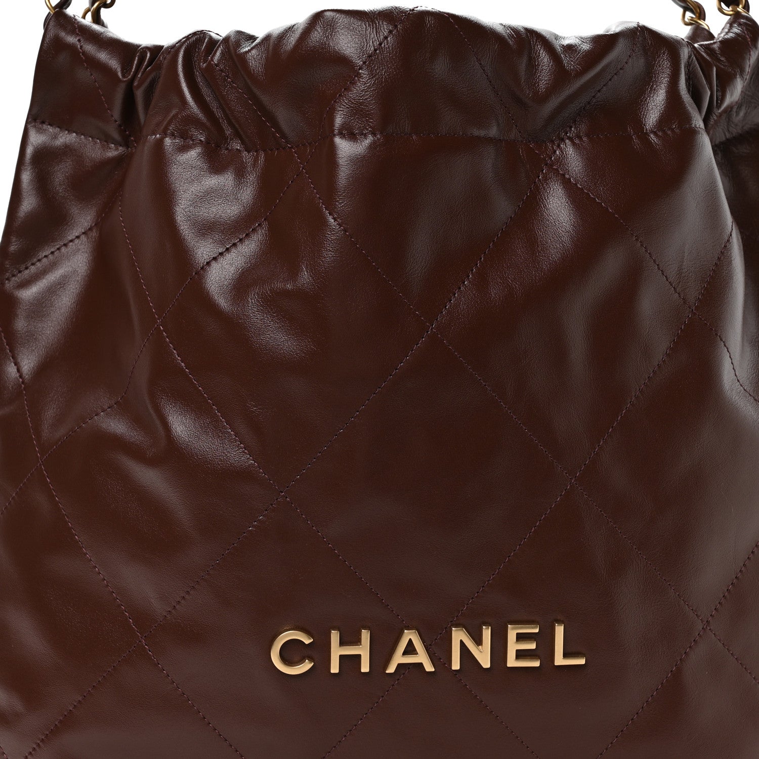 Chanel Shiny Calfskin Quilted Chanel 22 Dark Brown 8 of 11