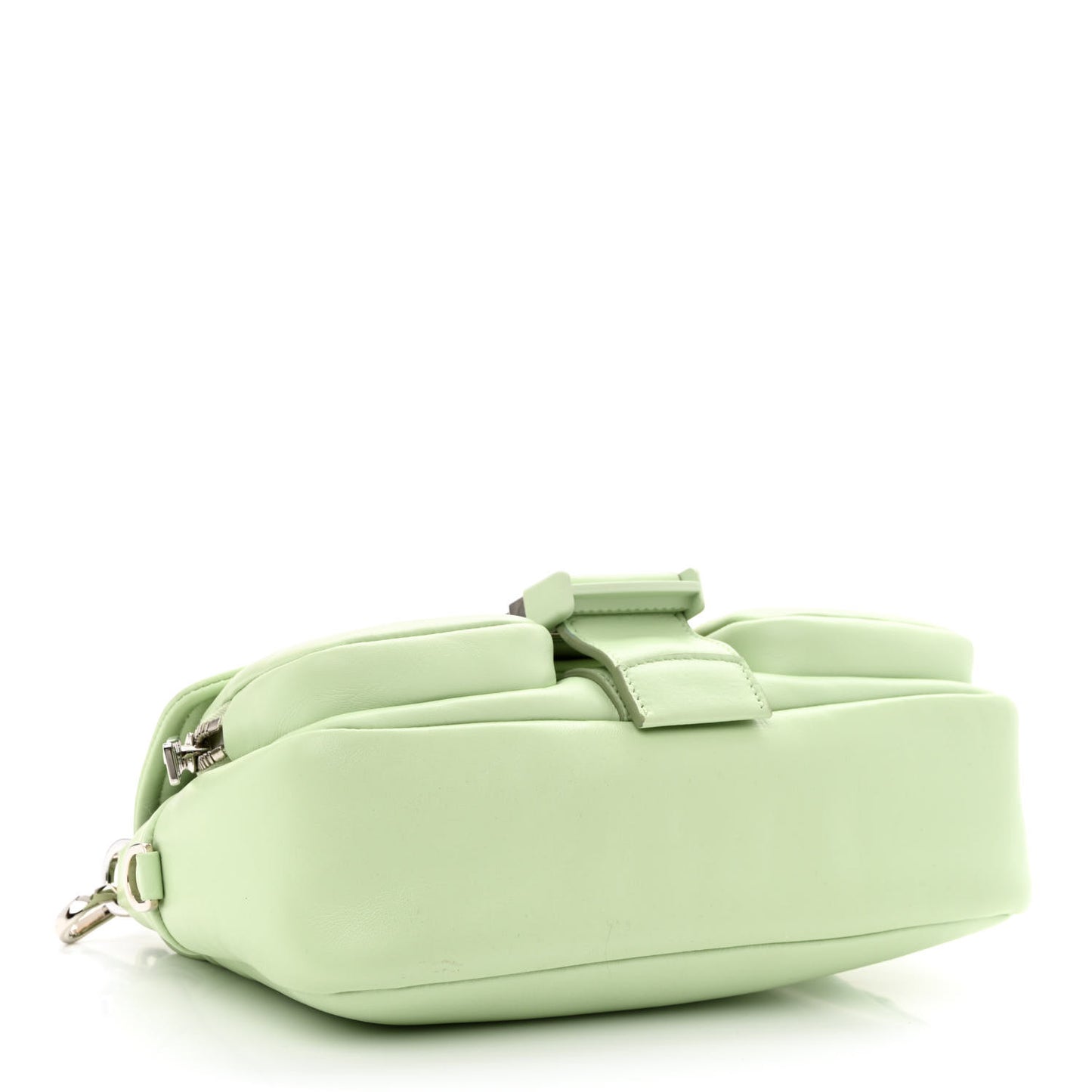 Nappa Re-Nylon Double Pocket Buckle Shoulder Bag Acqua