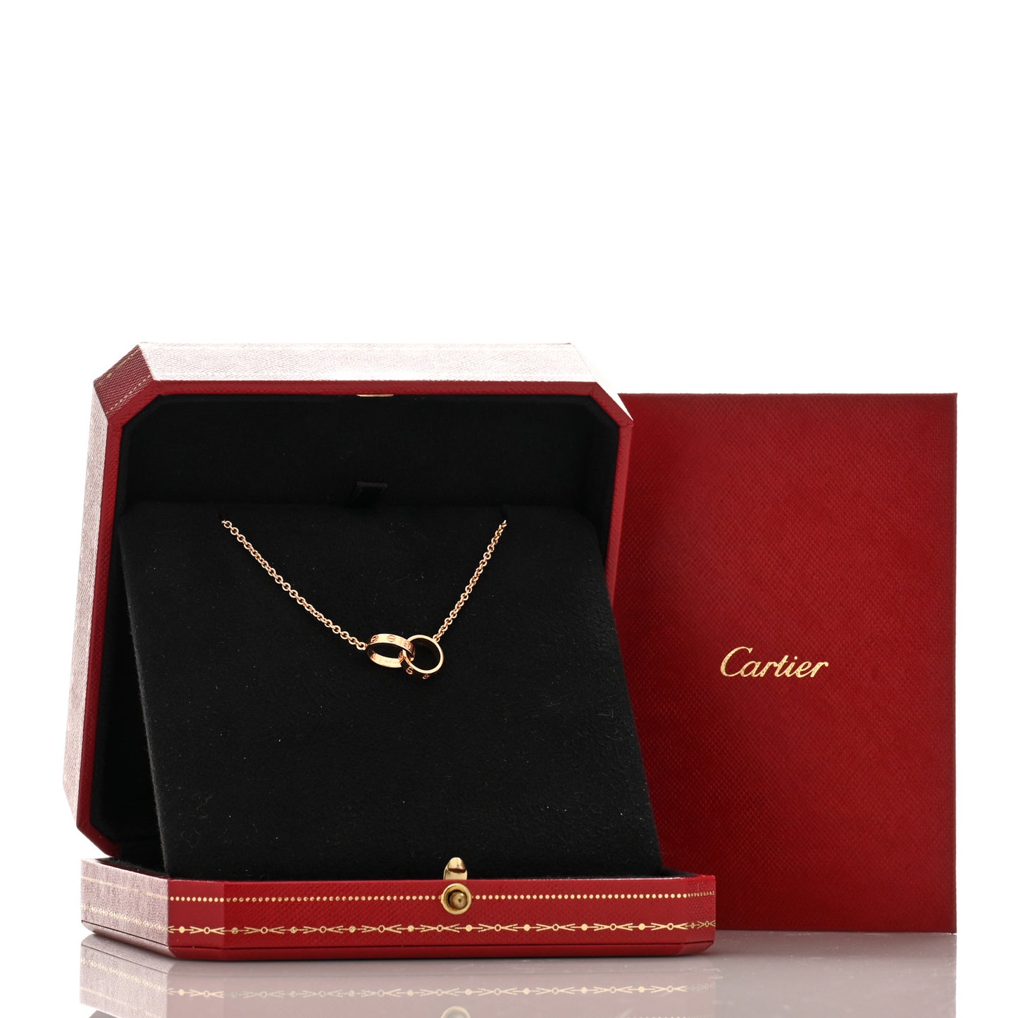 18K Pink Gold Interlocking LOVE Necklace