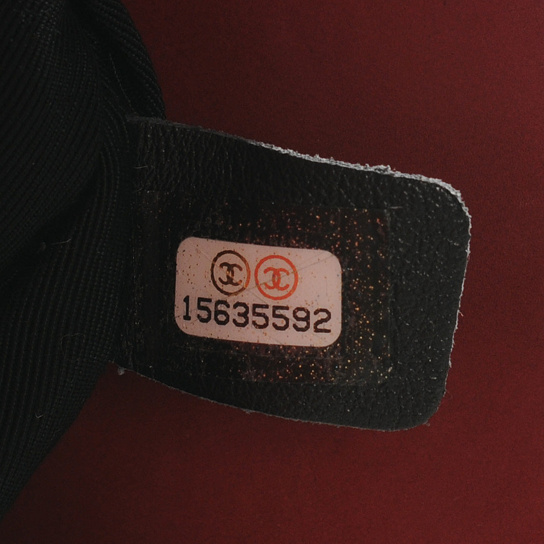 Glazed Calfskin Boy Tote Red