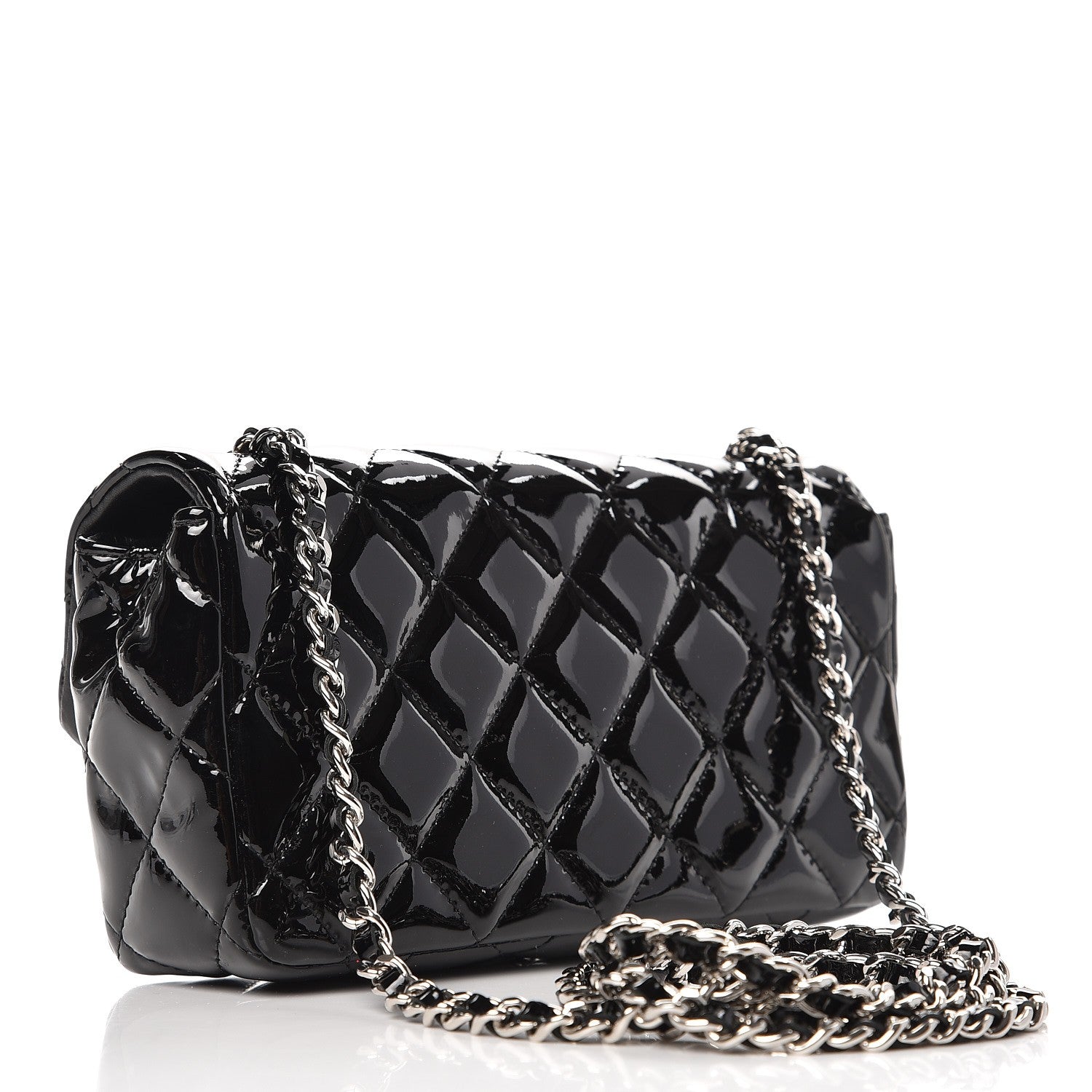Chanel Patent Calfskin Quilted Mini Rectangular Flap Black 5 of 9