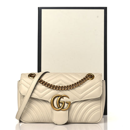 Gucci Calfskin Matelasse Small GG Marmont Shoulder Bag White 13 of 13