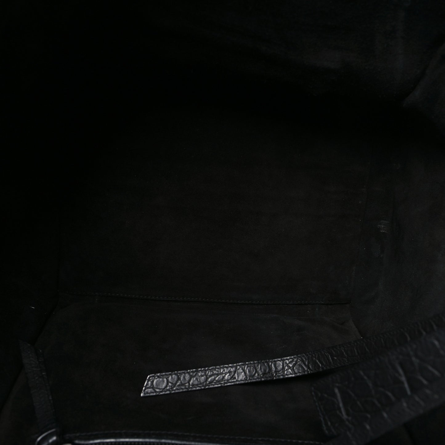 Crocodile Embossed Calfskin Medium Phantom Luggage Black