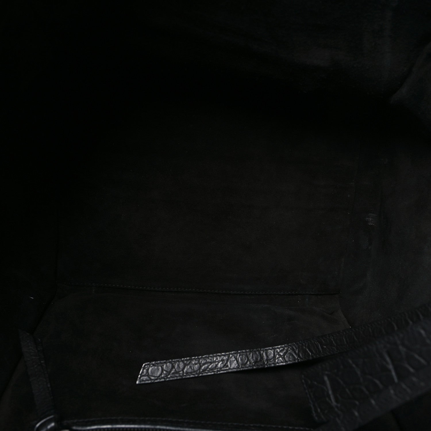 Celine Crocodile Embossed Calfskin Medium Phantom Luggage Black 5 of 11