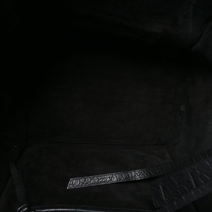 Celine Crocodile Embossed Calfskin Medium Phantom Luggage Black 5 of 11