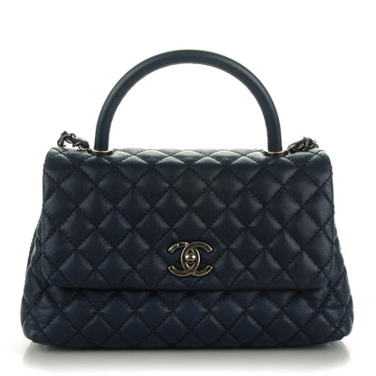 Chanel Caviar Quilted Small Coco Handle Flap Navy 1 of 8