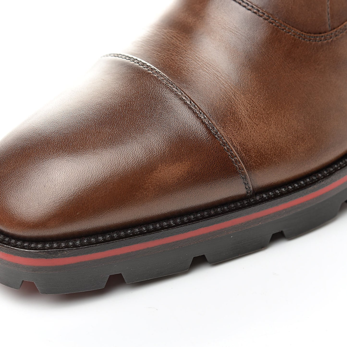 Calfskin Patime Mens Hubertus Flat 41.5 Havane