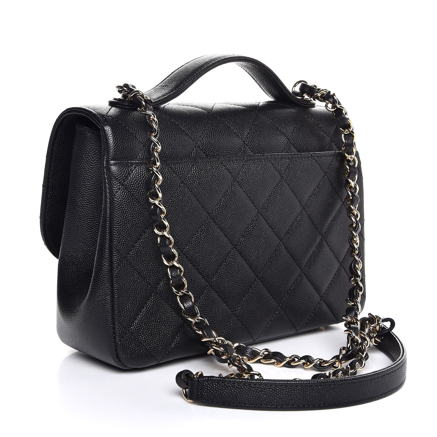 Caviar Quilted Medium Business Affinity Flap Black
