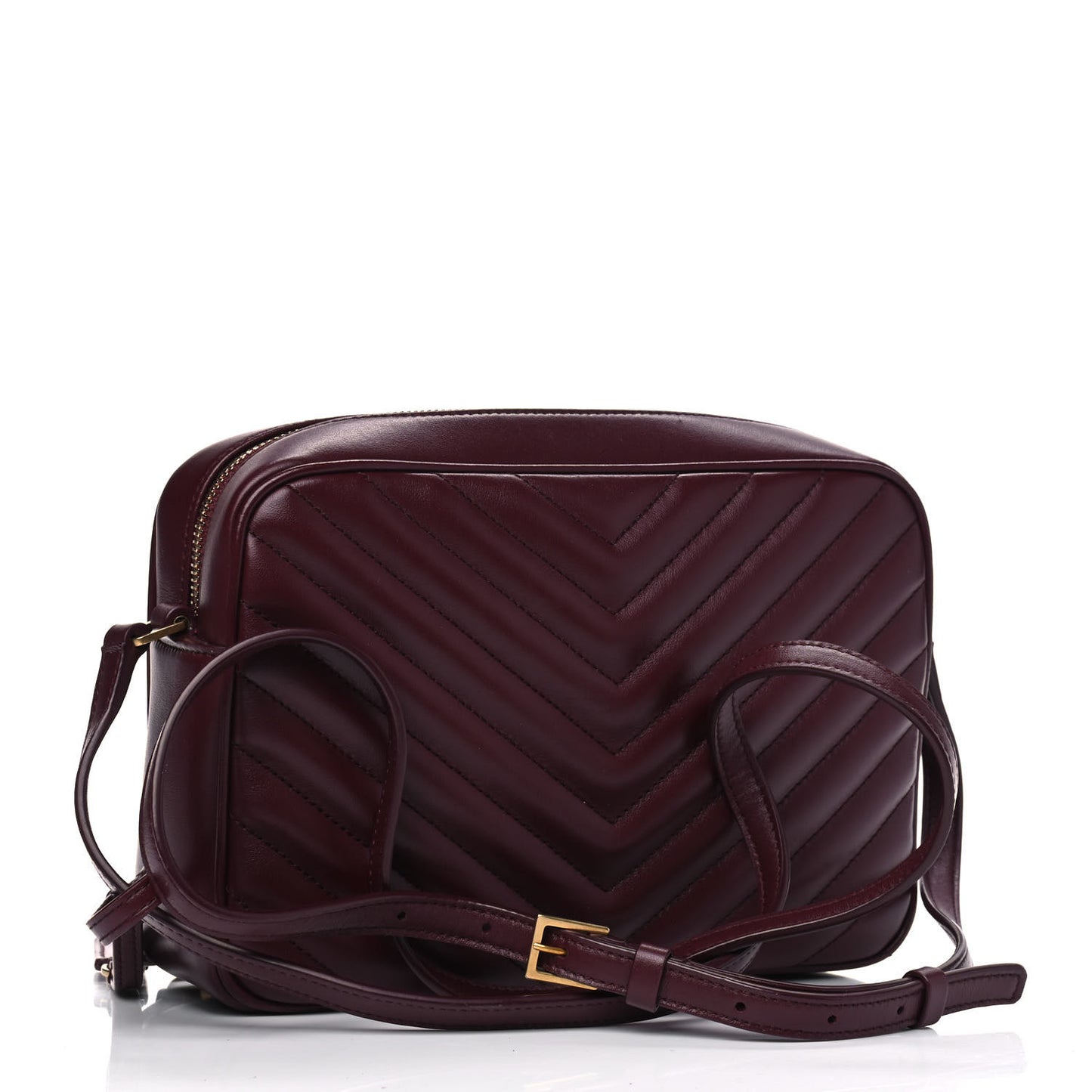 Calfskin Matelasse Monogram Lou Camera Bag Dark Legion Red